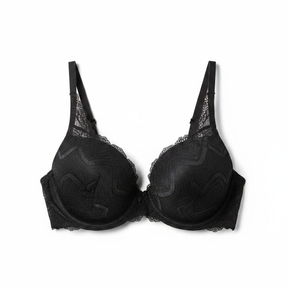 NEW Wonderbra 38C 7642 Enrapture Convertible Halter Black Underwire Lace